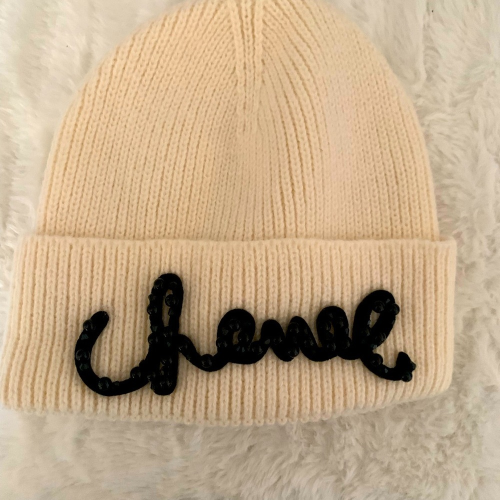 Cream Winter Hat. One size fits all